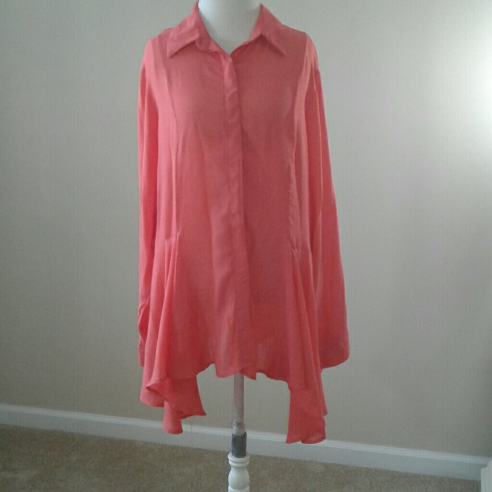 Ashley Stewart Woman Top, Sz 16, Orange/Tangerine